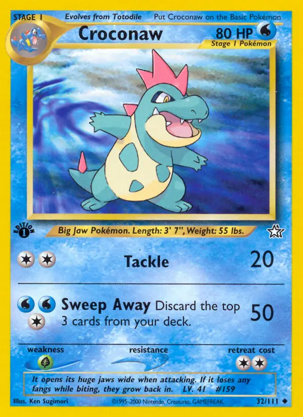 Croconaw — Neo Genesis card #32