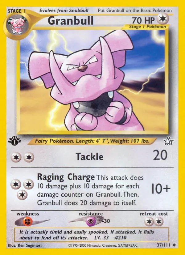 Granbull — Neo Genesis card #37