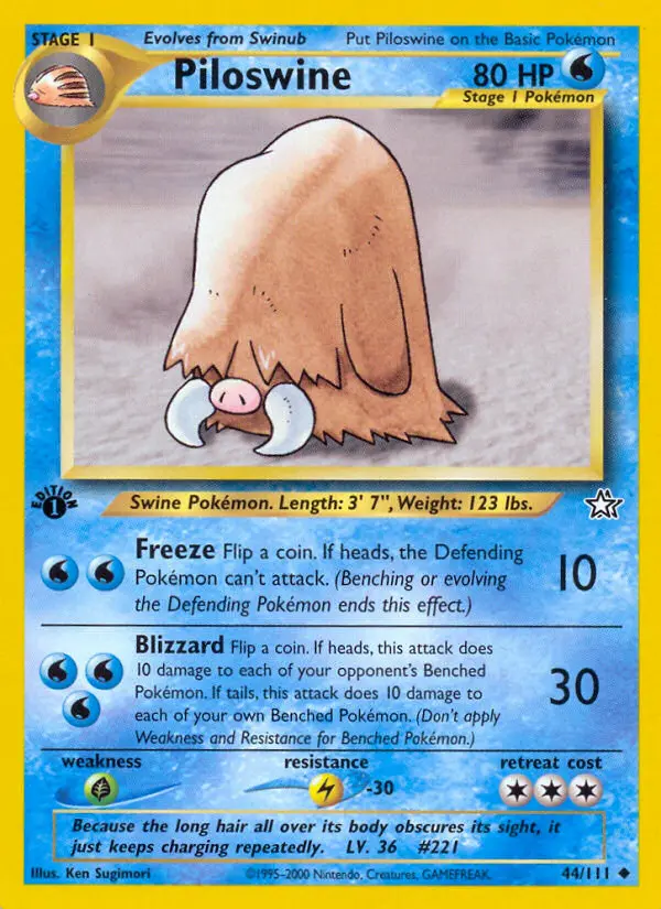 Piloswine — Neo Genesis card #44