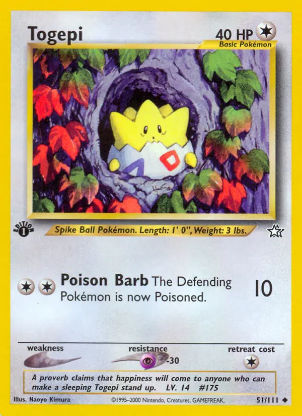 Togepi — Neo Genesis card #51