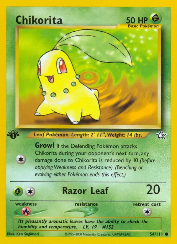 Chikorita — Neo Genesis card #54