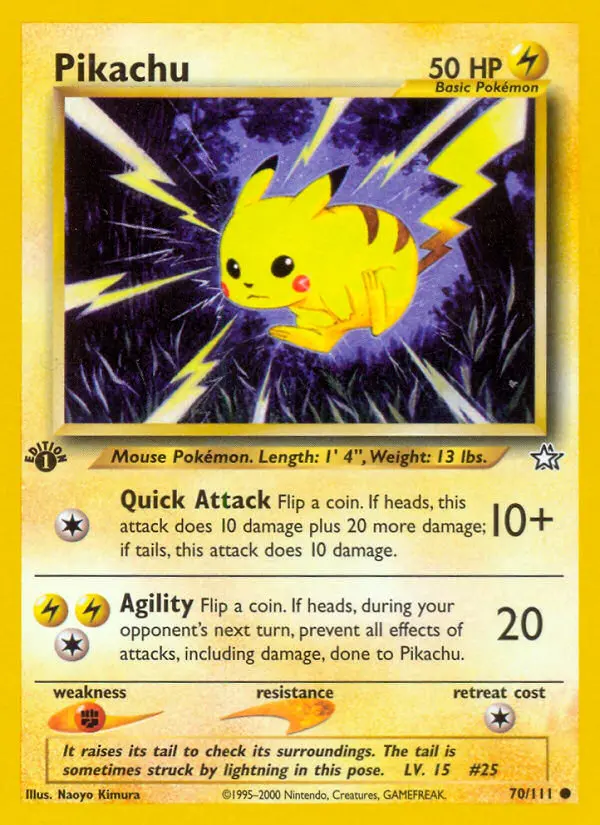 Pikachu — Neo Genesis card #70