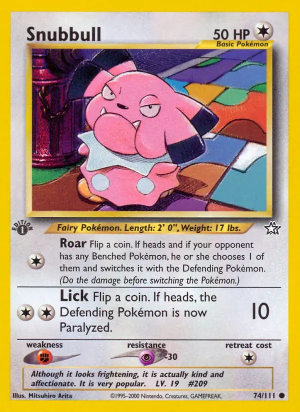 Snubbull — Neo Genesis card #74