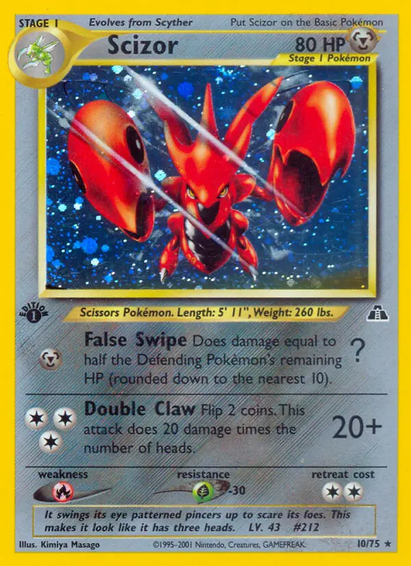 Scizor — Neo Discovery card #10