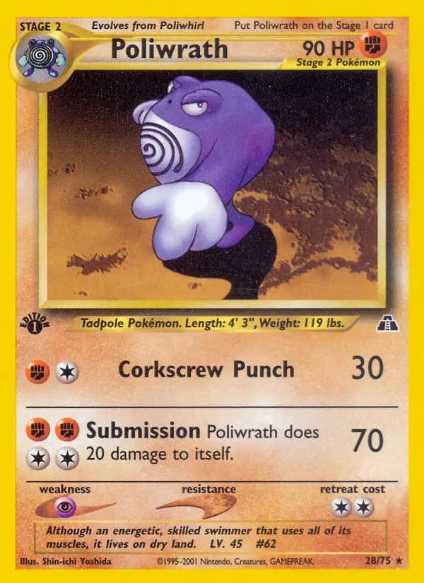 Poliwrath — Neo Discovery card #28