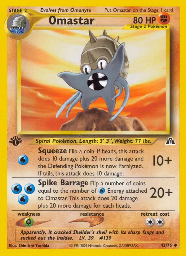 Omastar — Neo Discovery card #43
