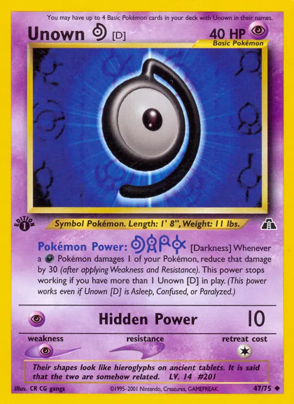 Unown [D] — Neo Discovery card #47