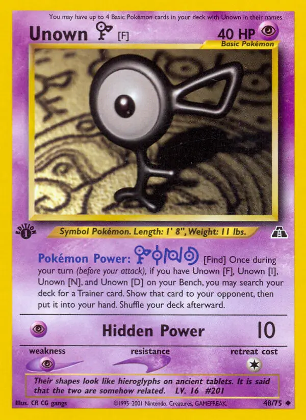 Unown [F] — Neo Discovery card #48