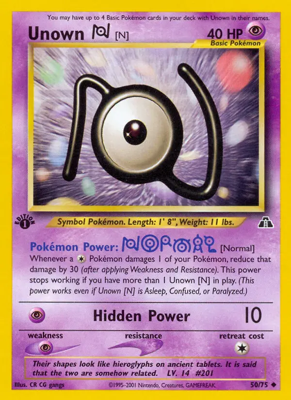 Unown [N] — Neo Discovery card #50