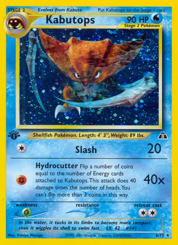 Kabutops — Neo Discovery card #6