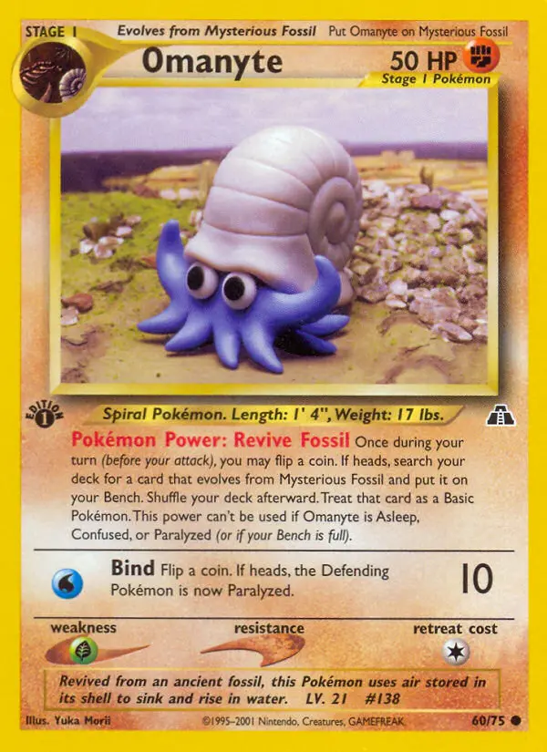 Omanyte — Neo Discovery card #60