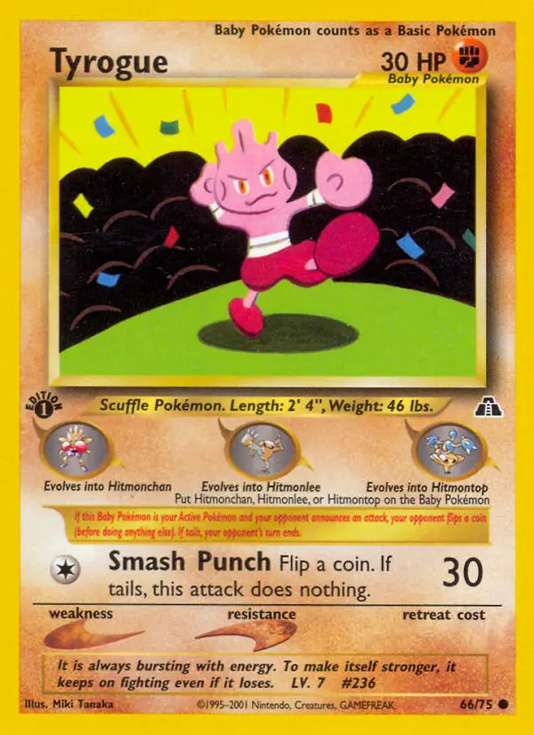 Tyrogue — Neo Discovery card #66