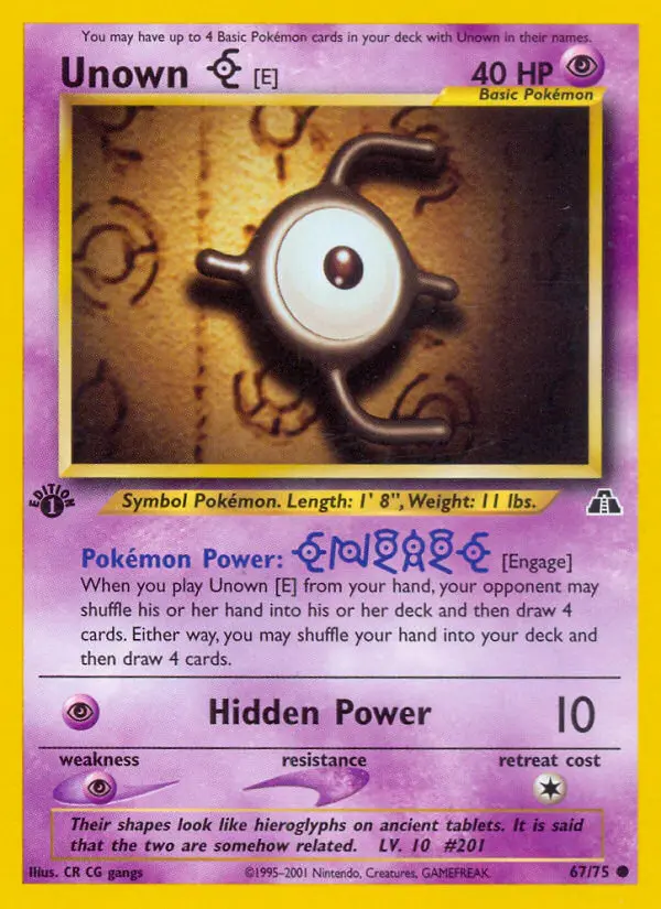 Unown [E] — Neo Discovery card #67