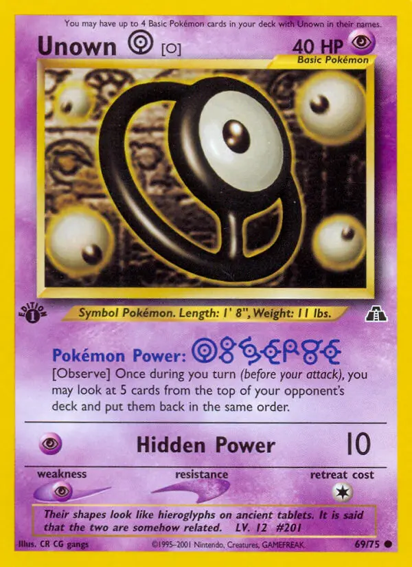 Unown [O] — Neo Discovery card #69