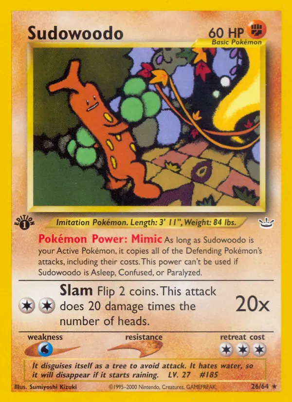 Sudowoodo — Neo Revelation card #26