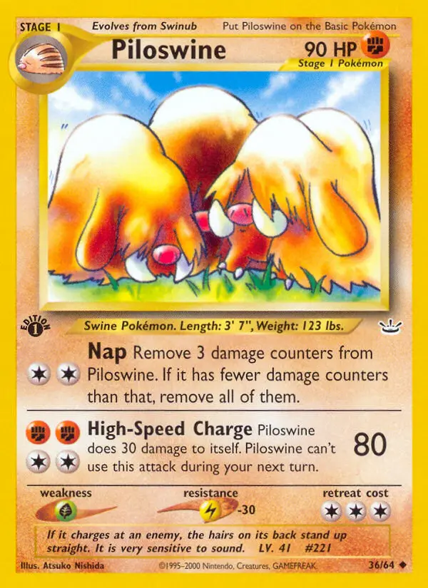 Piloswine — Neo Revelation card #36
