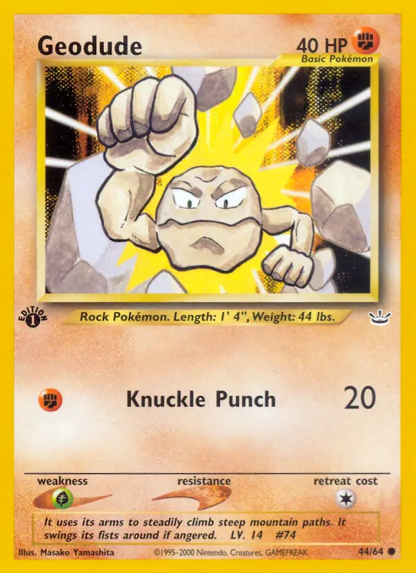 Geodude — Neo Revelation card #44