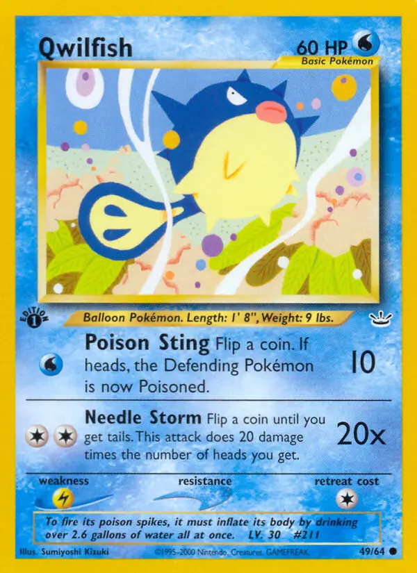 Qwilfish — Neo Revelation card #49