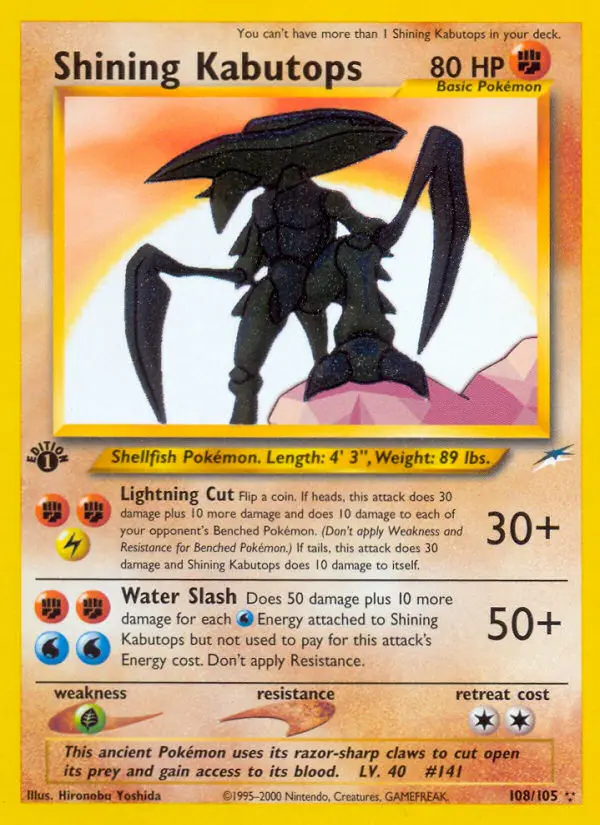 Shining Kabutops — Neo Destiny card #108