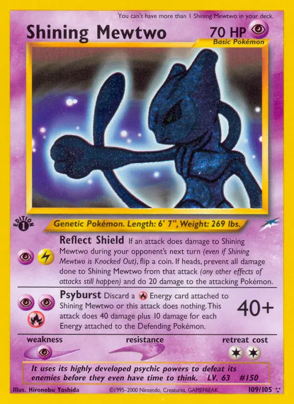 Shining Mewtwo — Neo Destiny card