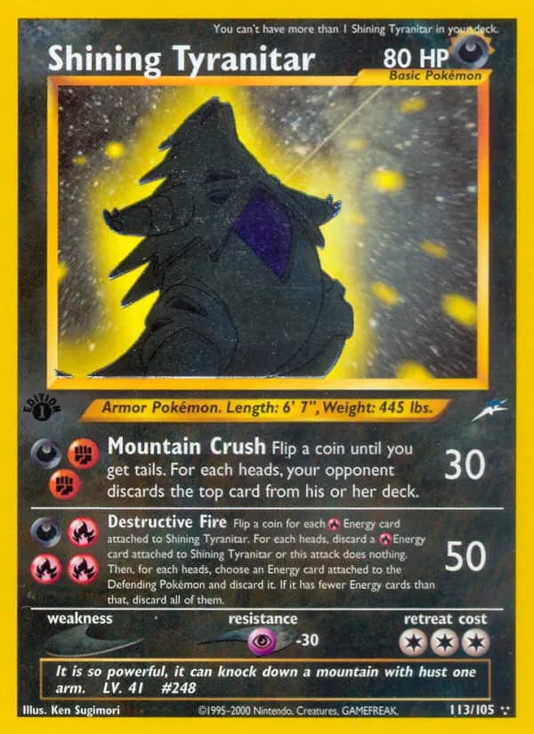 Shining Tyranitar — Neo Destiny card