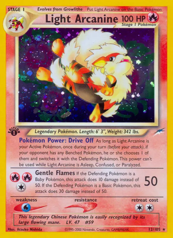 Light Arcanine — Neo Destiny card #12