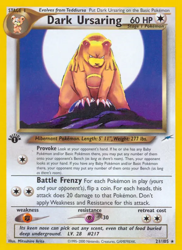 Dark Ursaring — Neo Destiny card #21