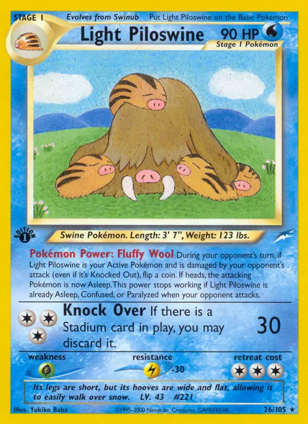 Light Piloswine — Neo Destiny card #26