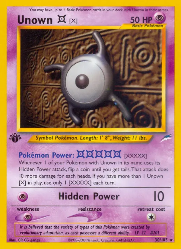 Unown [X] — Neo Destiny card #30