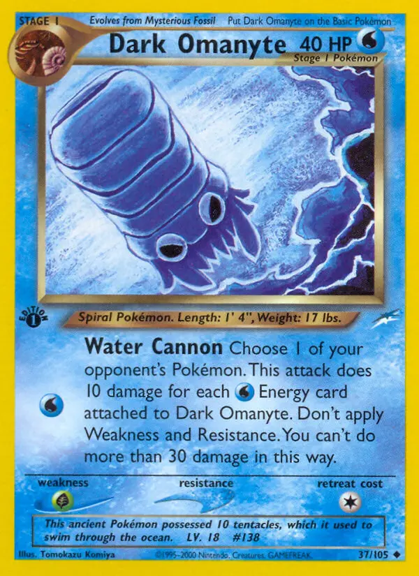 Dark Omanyte — Neo Destiny card #37