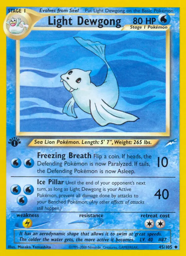 Light Dewgong — Neo Destiny card #45