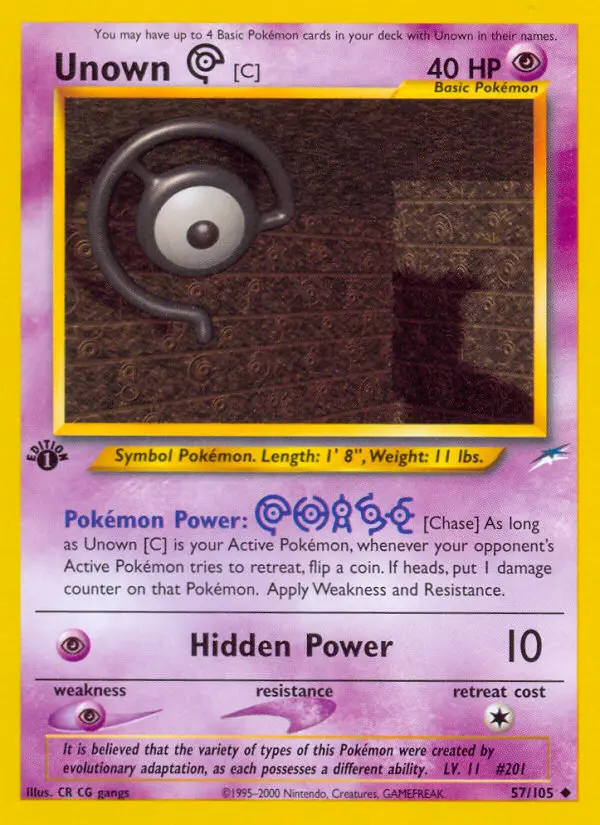 Unown [C] — Neo Destiny card #57