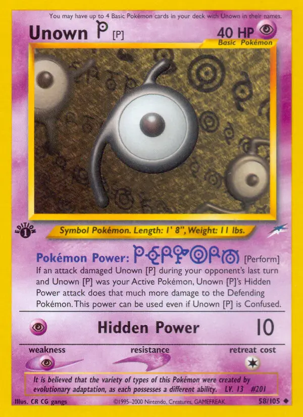 Unown [P] — Neo Destiny card #58