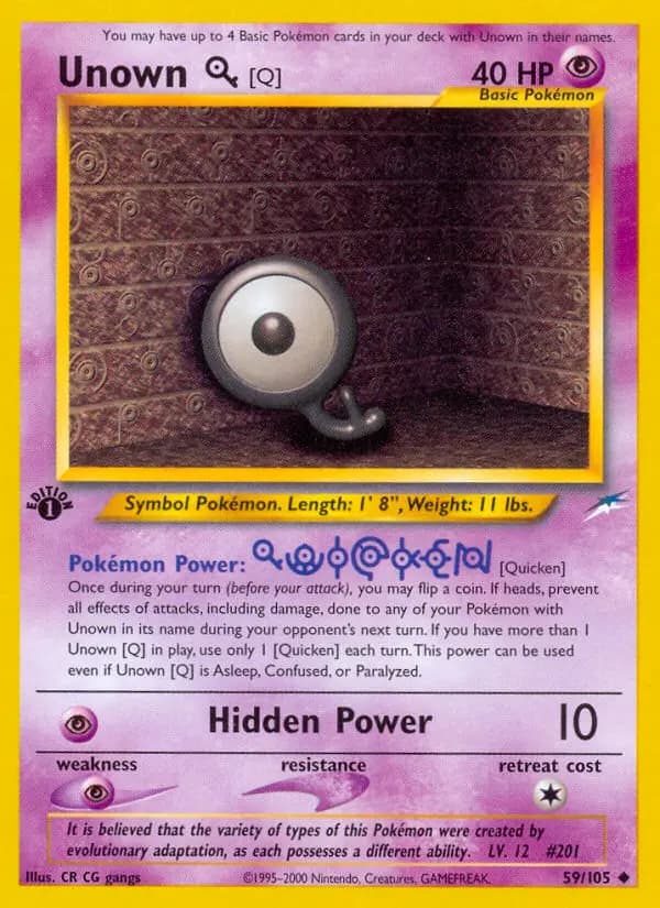 Unown [Q] — Neo Destiny card #59