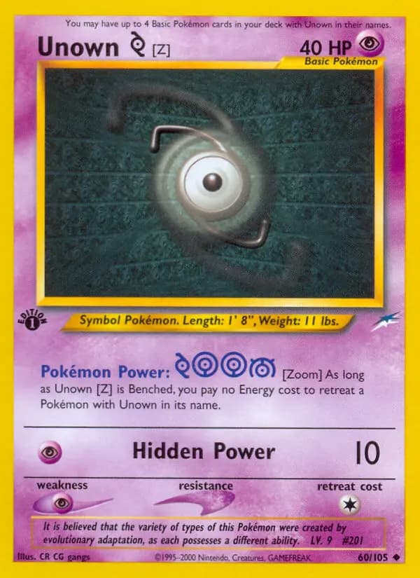 Unown [Z] — Neo Destiny card #60