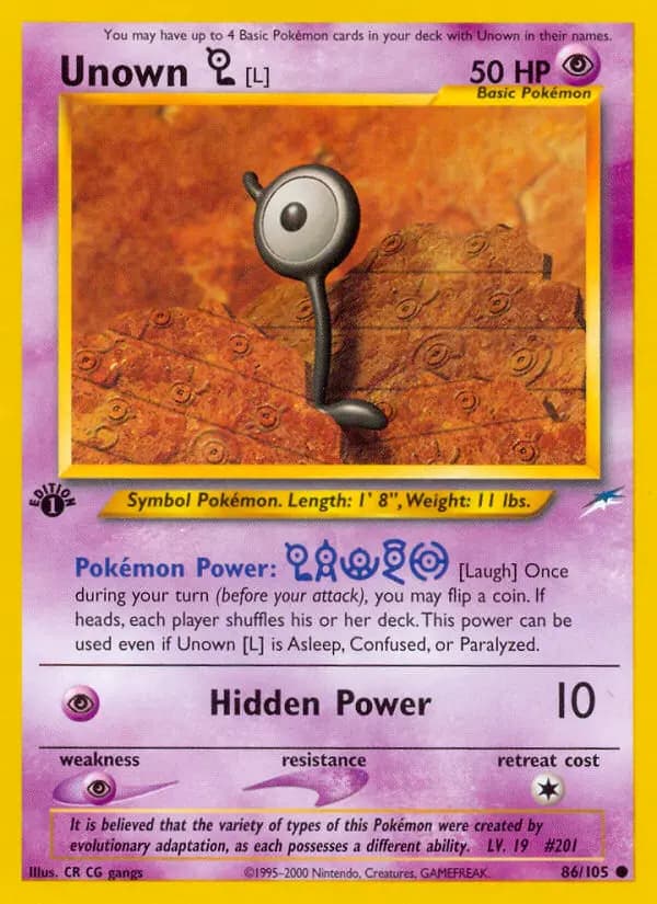 Unown [L] — Neo Destiny card #86