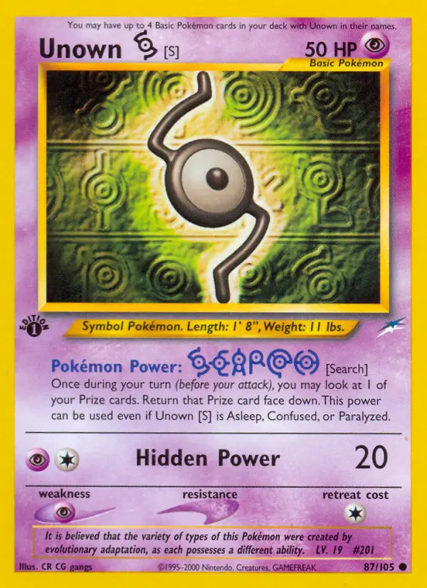 Unown [S] — Neo Destiny card #87