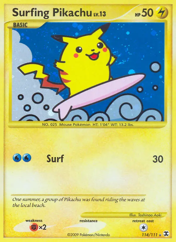 Surfing Pikachu — Rising Rivals card #114