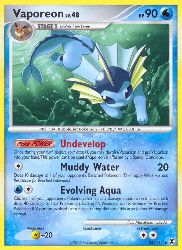 Vaporeon — Rising Rivals card #34