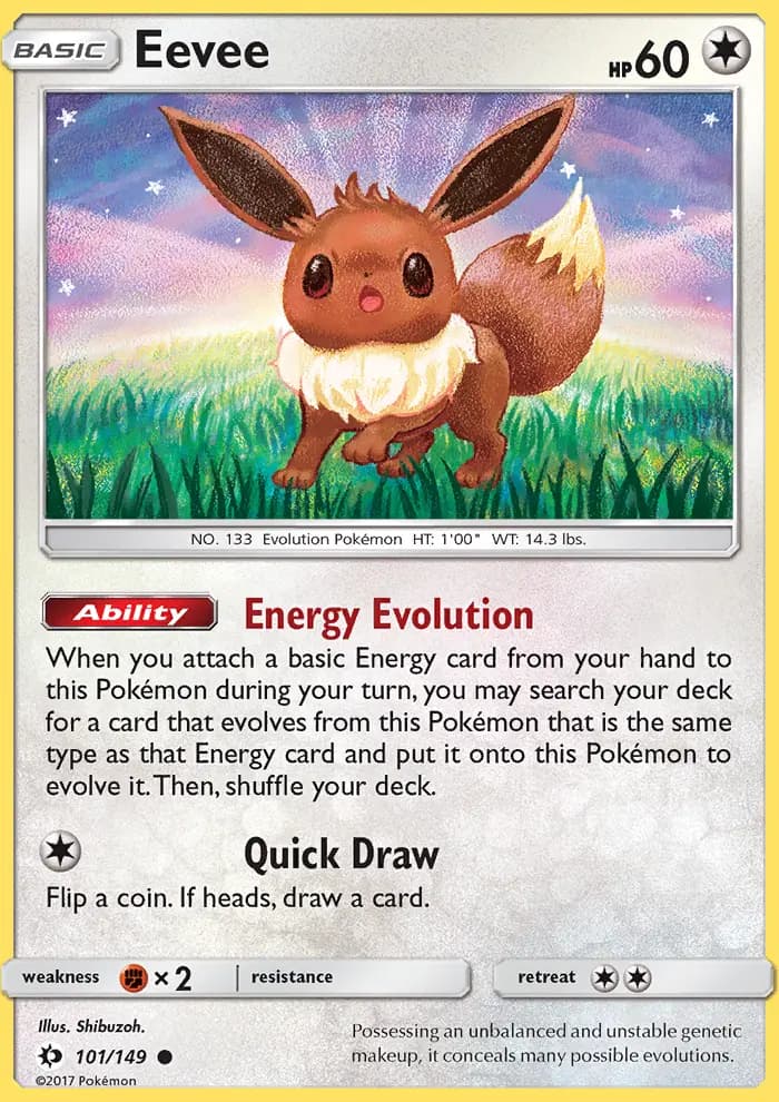 Eevee — Sun & Moon card #101