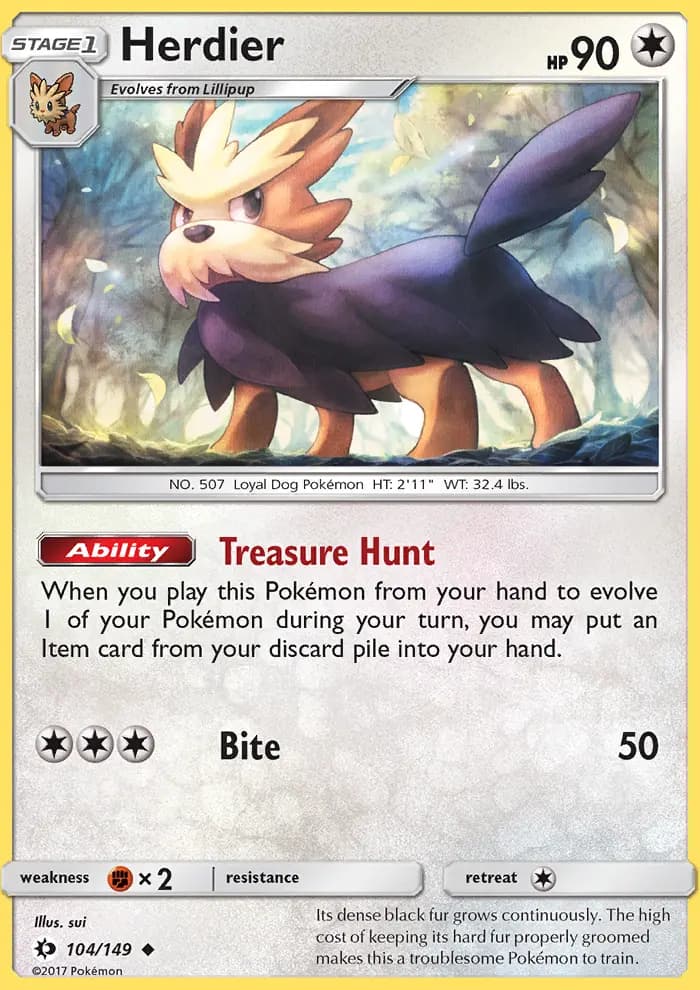 Herdier — Sun & Moon card #104