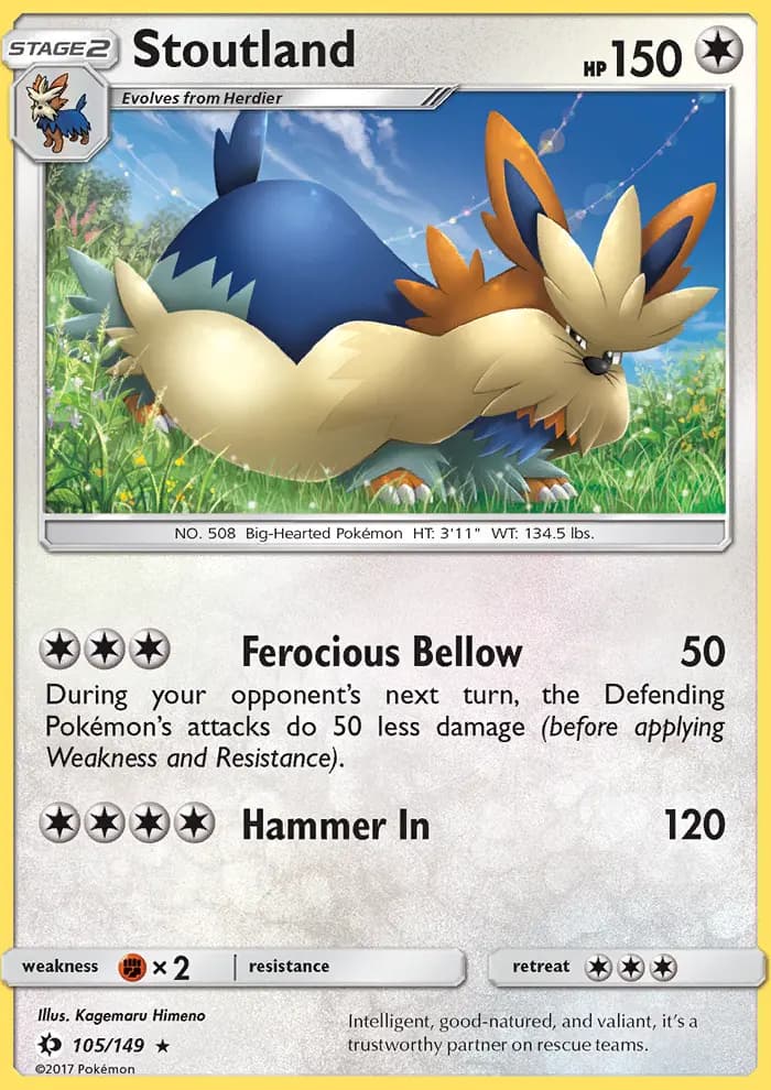 Stoutland — Sun & Moon card #105