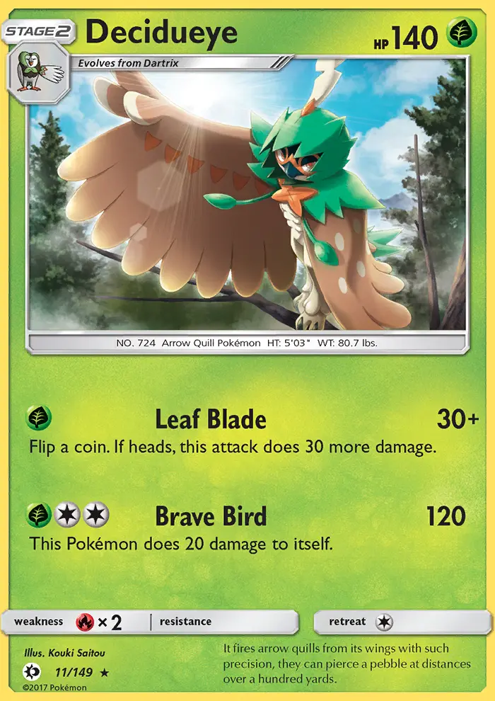 Decidueye — Sun & Moon card #11