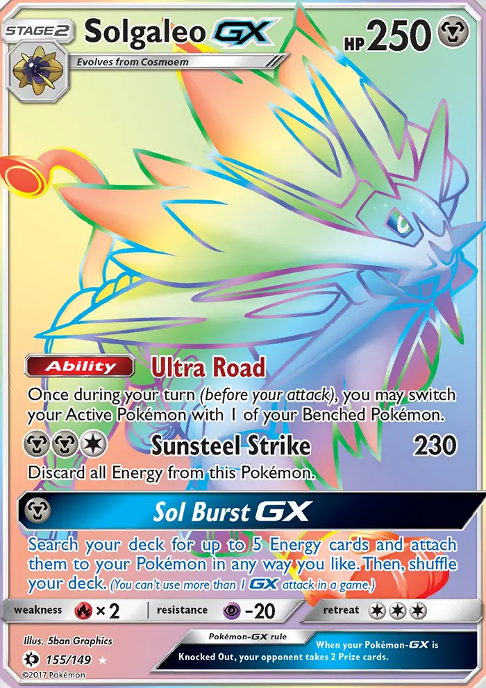 Solgaleo GX — Sun & Moon card #155
