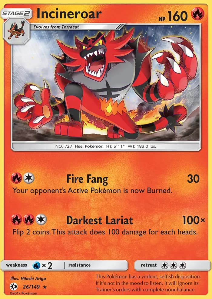 Incineroar — Sun & Moon card #26