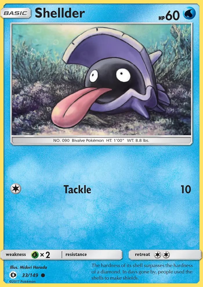 Shellder — Sun & Moon card #33