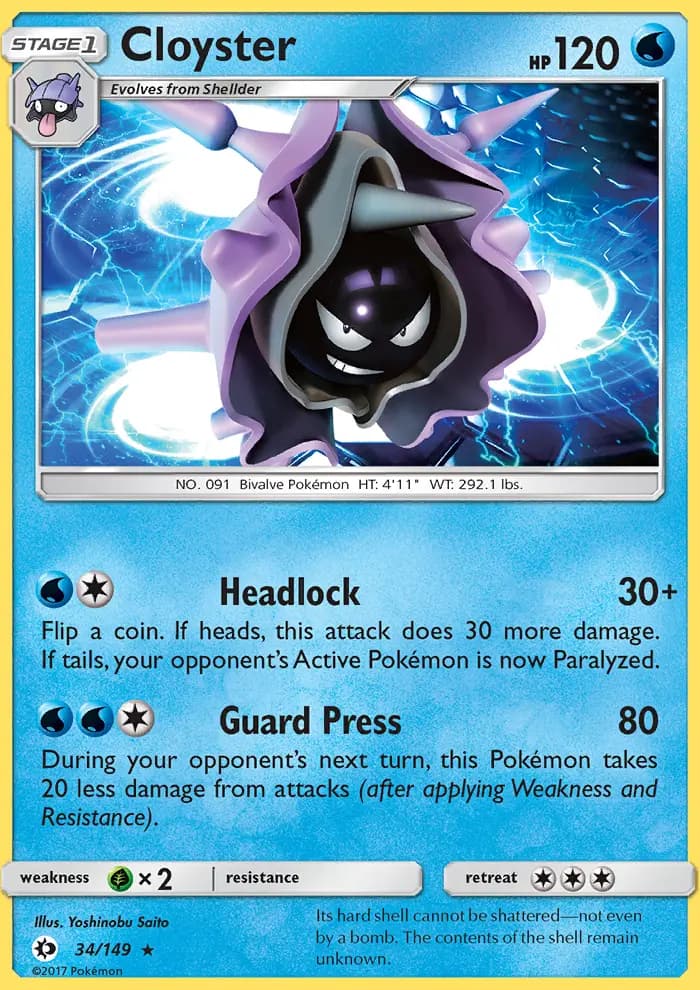 Cloyster — Sun & Moon card #34
