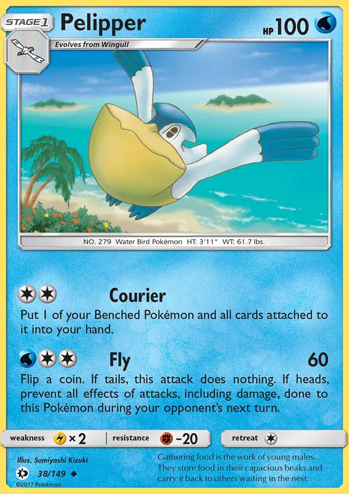 Pelipper — Sun & Moon card #38