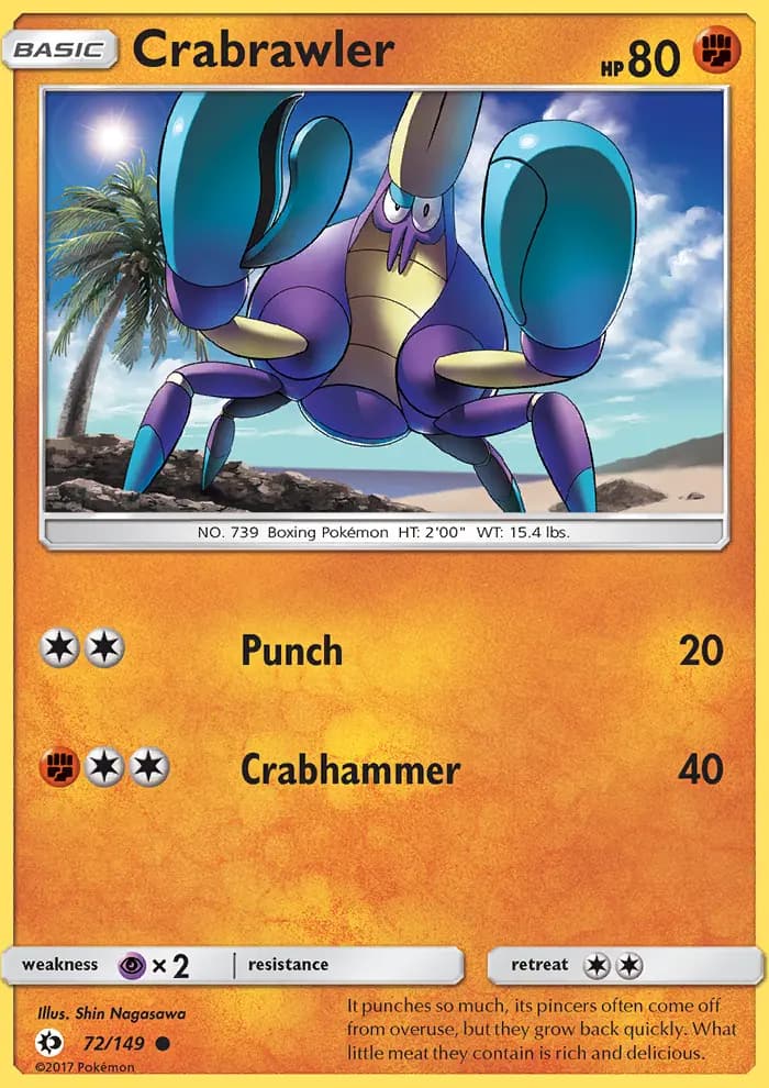 Crabrawler — Sun & Moon card #72