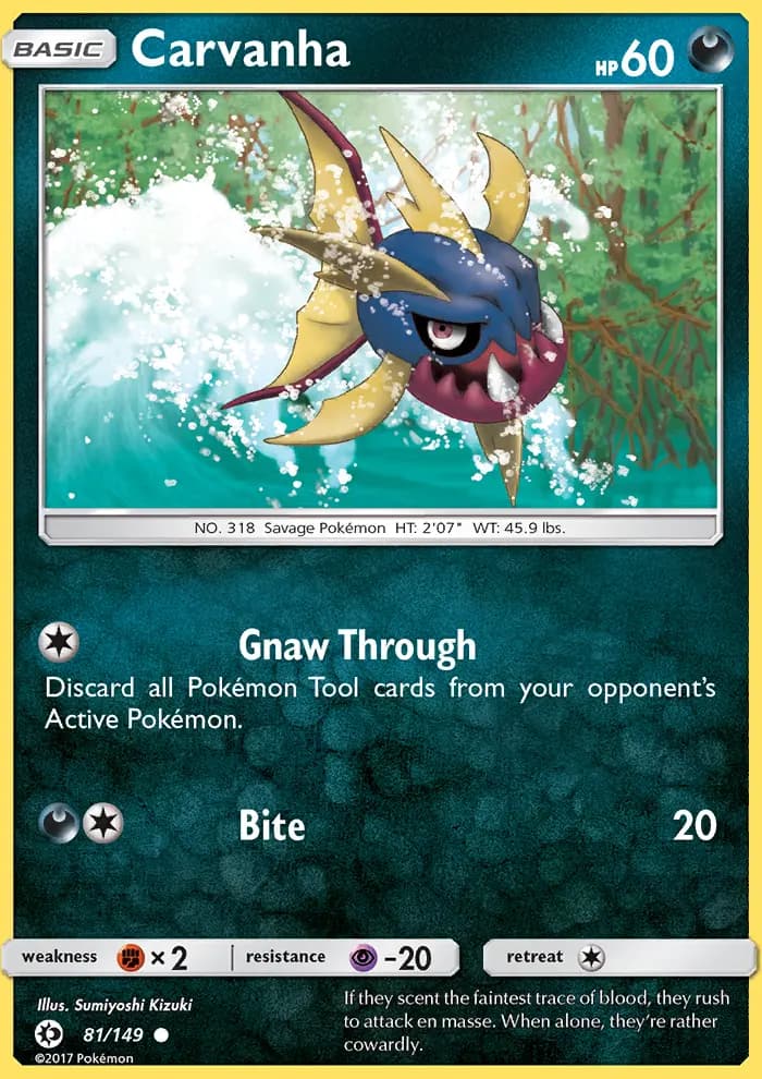 Carvanha — Sun & Moon card #81